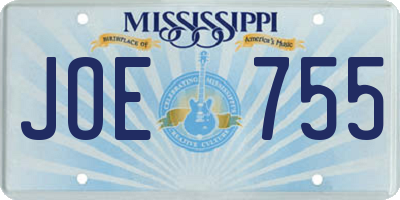 MS license plate JOE755