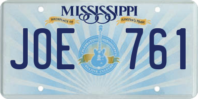 MS license plate JOE761