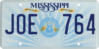 MS license plate JOE764