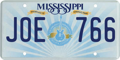 MS license plate JOE766