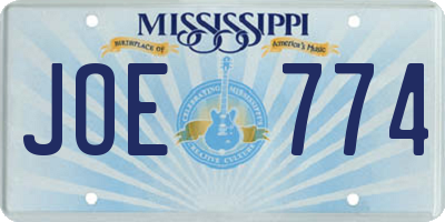 MS license plate JOE774