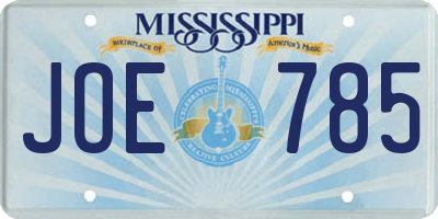MS license plate JOE785