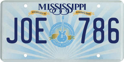 MS license plate JOE786