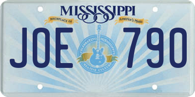 MS license plate JOE790
