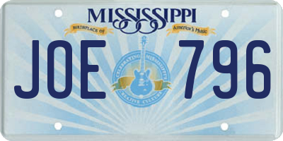 MS license plate JOE796