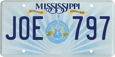 MS license plate JOE797