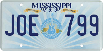 MS license plate JOE799