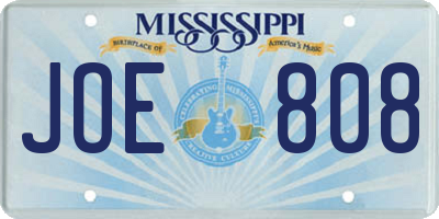 MS license plate JOE808