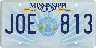 MS license plate JOE813