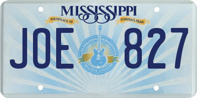 MS license plate JOE827