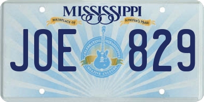 MS license plate JOE829