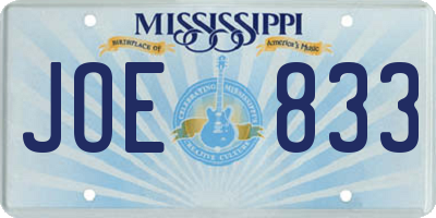 MS license plate JOE833