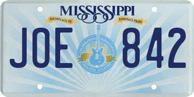 MS license plate JOE842