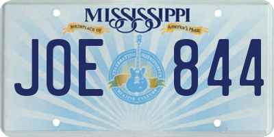 MS license plate JOE844