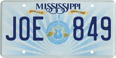 MS license plate JOE849