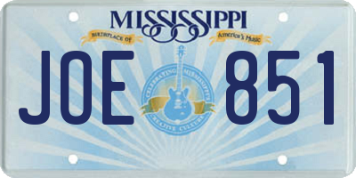 MS license plate JOE851