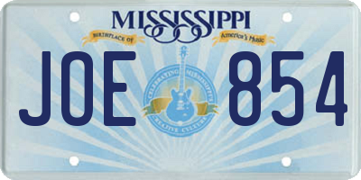 MS license plate JOE854