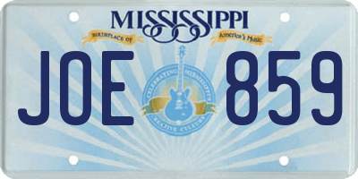 MS license plate JOE859