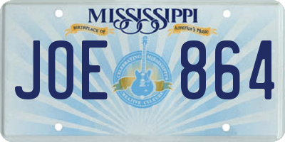 MS license plate JOE864
