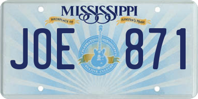 MS license plate JOE871