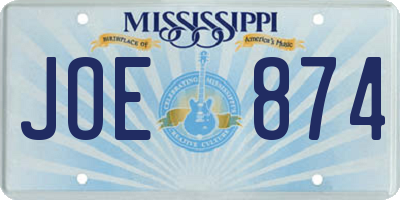 MS license plate JOE874
