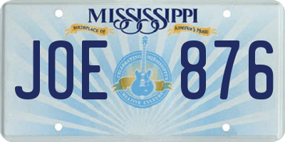 MS license plate JOE876
