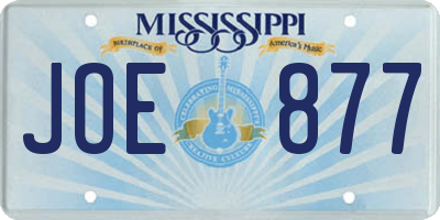 MS license plate JOE877