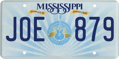 MS license plate JOE879