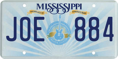 MS license plate JOE884