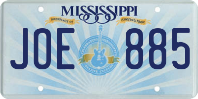 MS license plate JOE885
