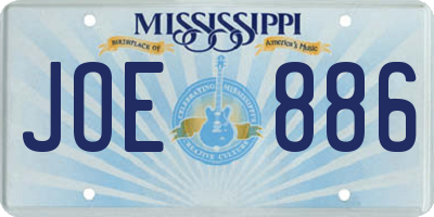MS license plate JOE886