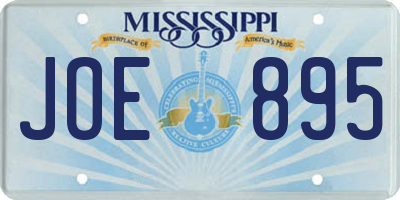 MS license plate JOE895
