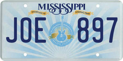MS license plate JOE897