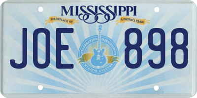 MS license plate JOE898