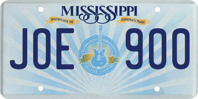 MS license plate JOE900