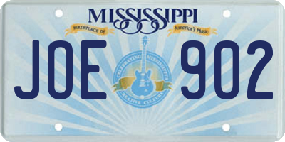 MS license plate JOE902