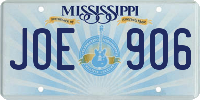 MS license plate JOE906