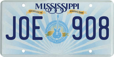 MS license plate JOE908