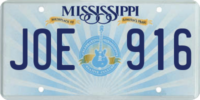 MS license plate JOE916