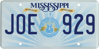 MS license plate JOE929