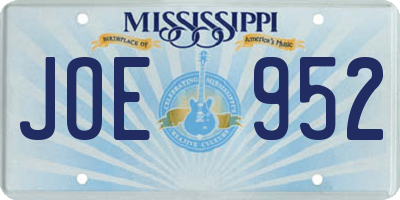 MS license plate JOE952