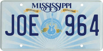 MS license plate JOE964