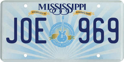 MS license plate JOE969