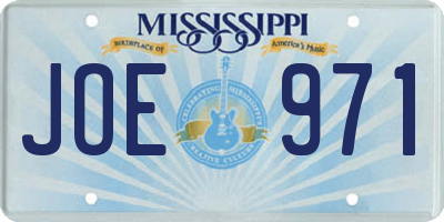 MS license plate JOE971