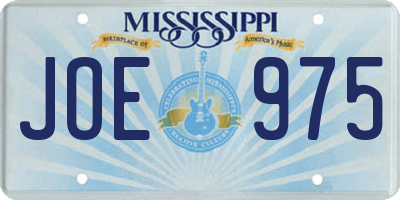 MS license plate JOE975