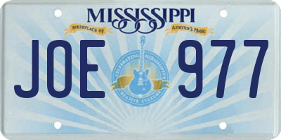MS license plate JOE977