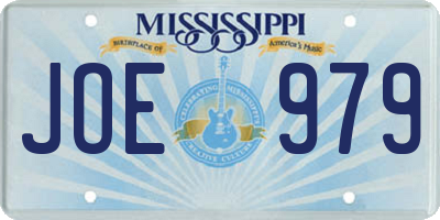 MS license plate JOE979