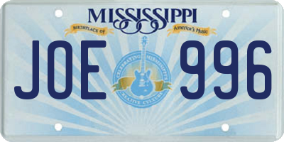 MS license plate JOE996