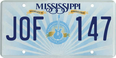 MS license plate JOF147