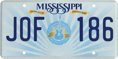 MS license plate JOF186